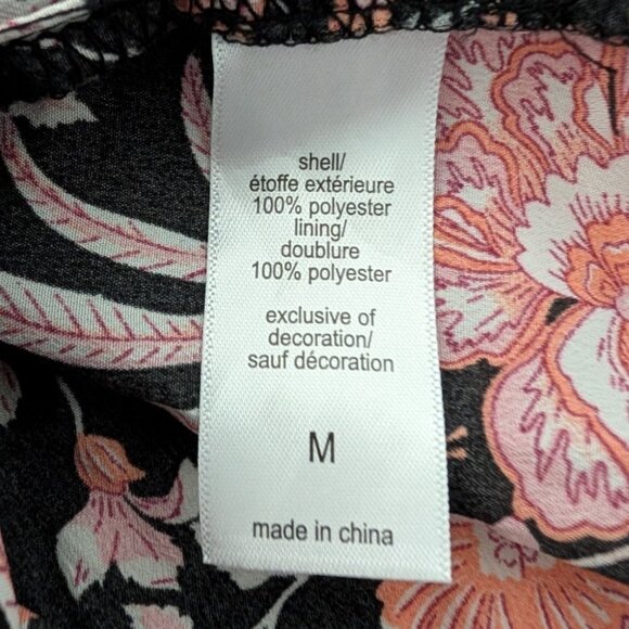 Maurices Floral Midi Dress Womens Size Medium Black Sweetheart Neck Smocked - Picture 6 of 12